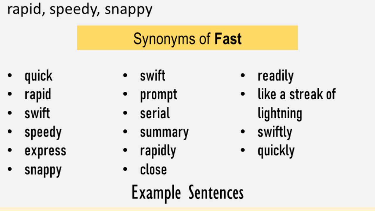 another word for faster