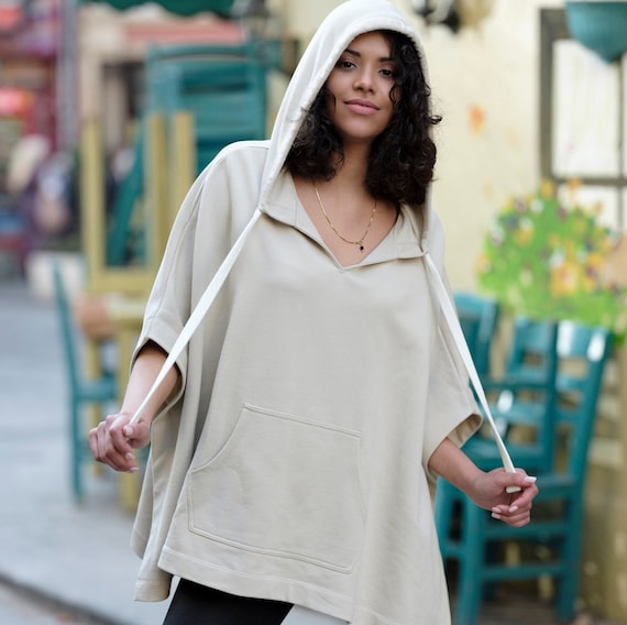 hooded sweatshirt poncho