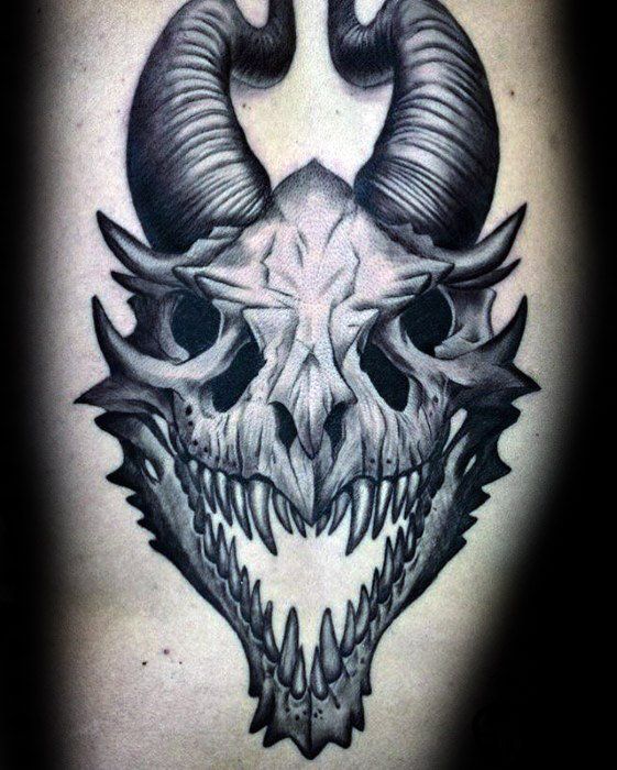 dragon and skull tattoo designs