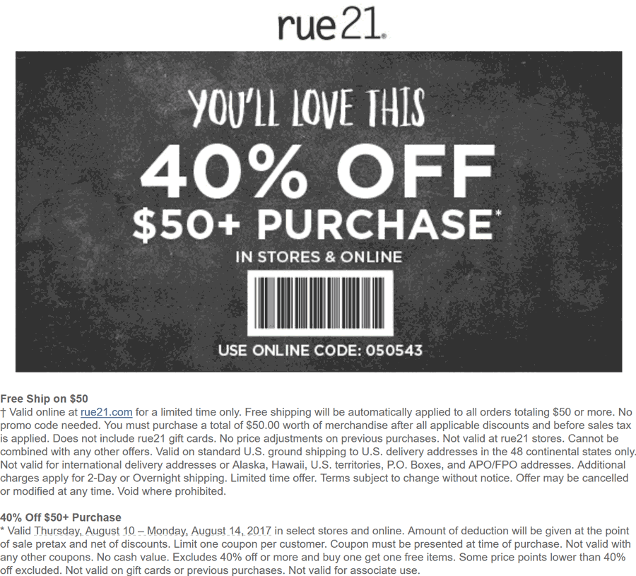 rue 21 coupons