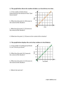 interpreting graphs of proportional relationships worksheets