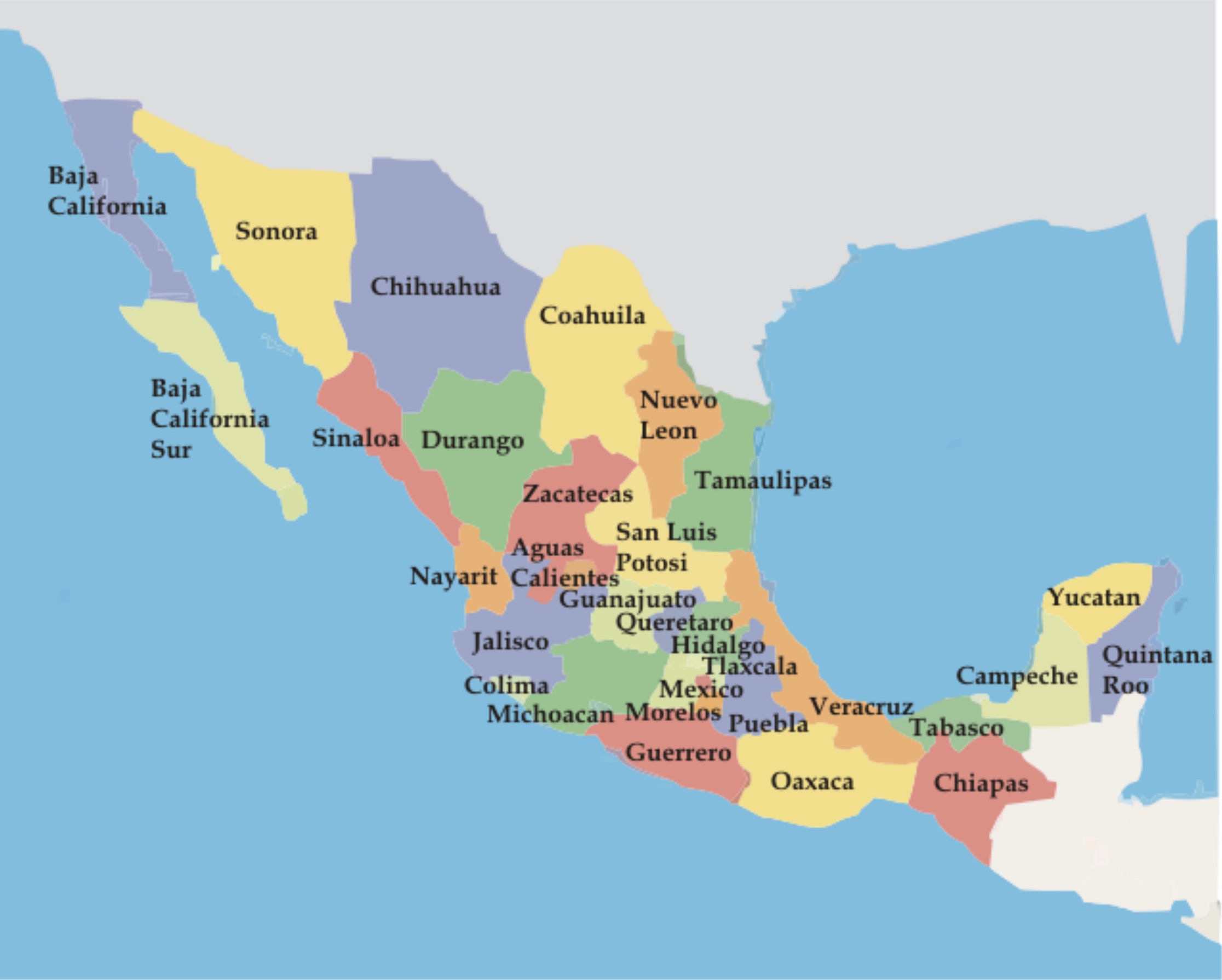 republica mexicana con nombres grande