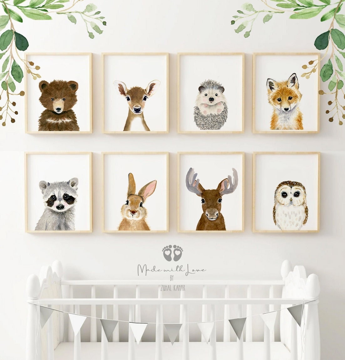 woodland nursery animals