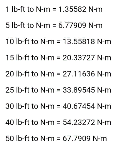 pound feet to newton meter