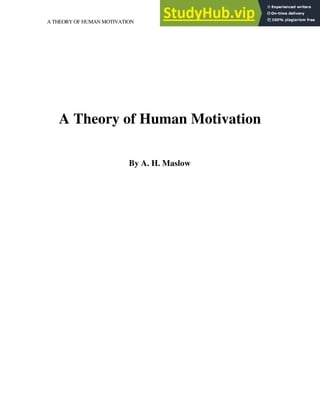 a theory of human motivation 1943 pdf