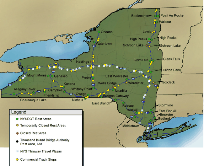 ny thruway exits map