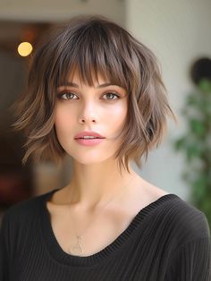 layered bob with bangs