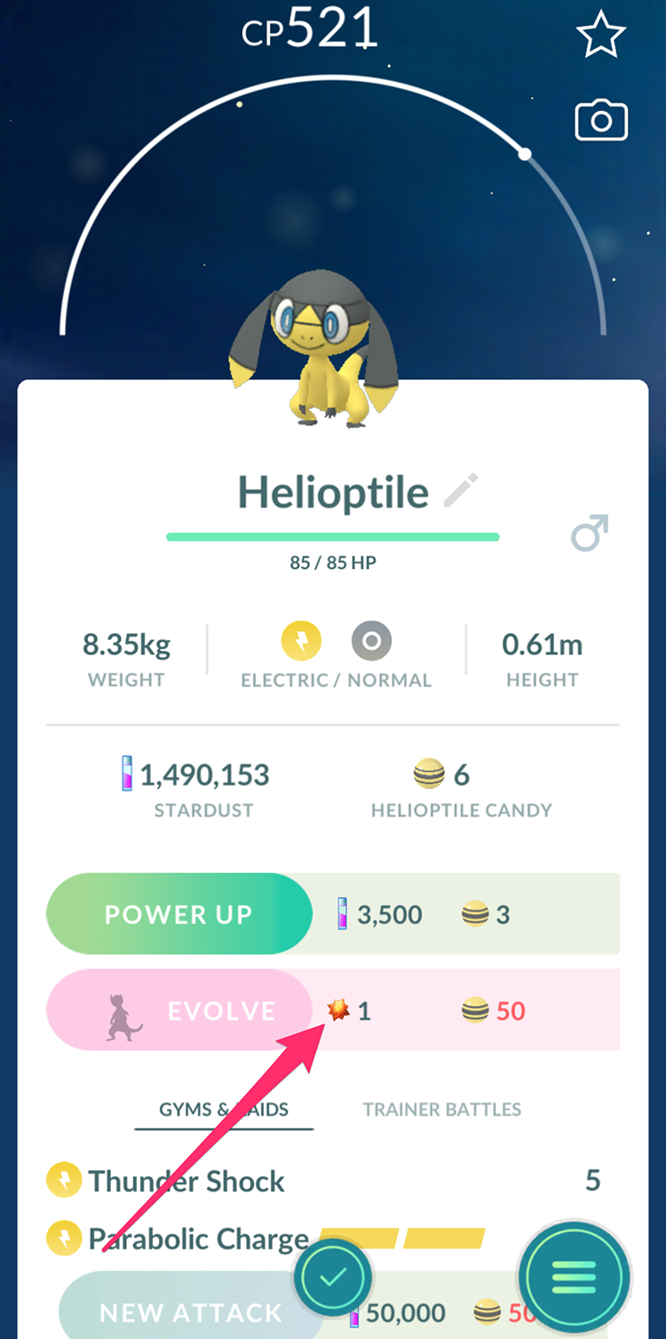 helioptile evolve