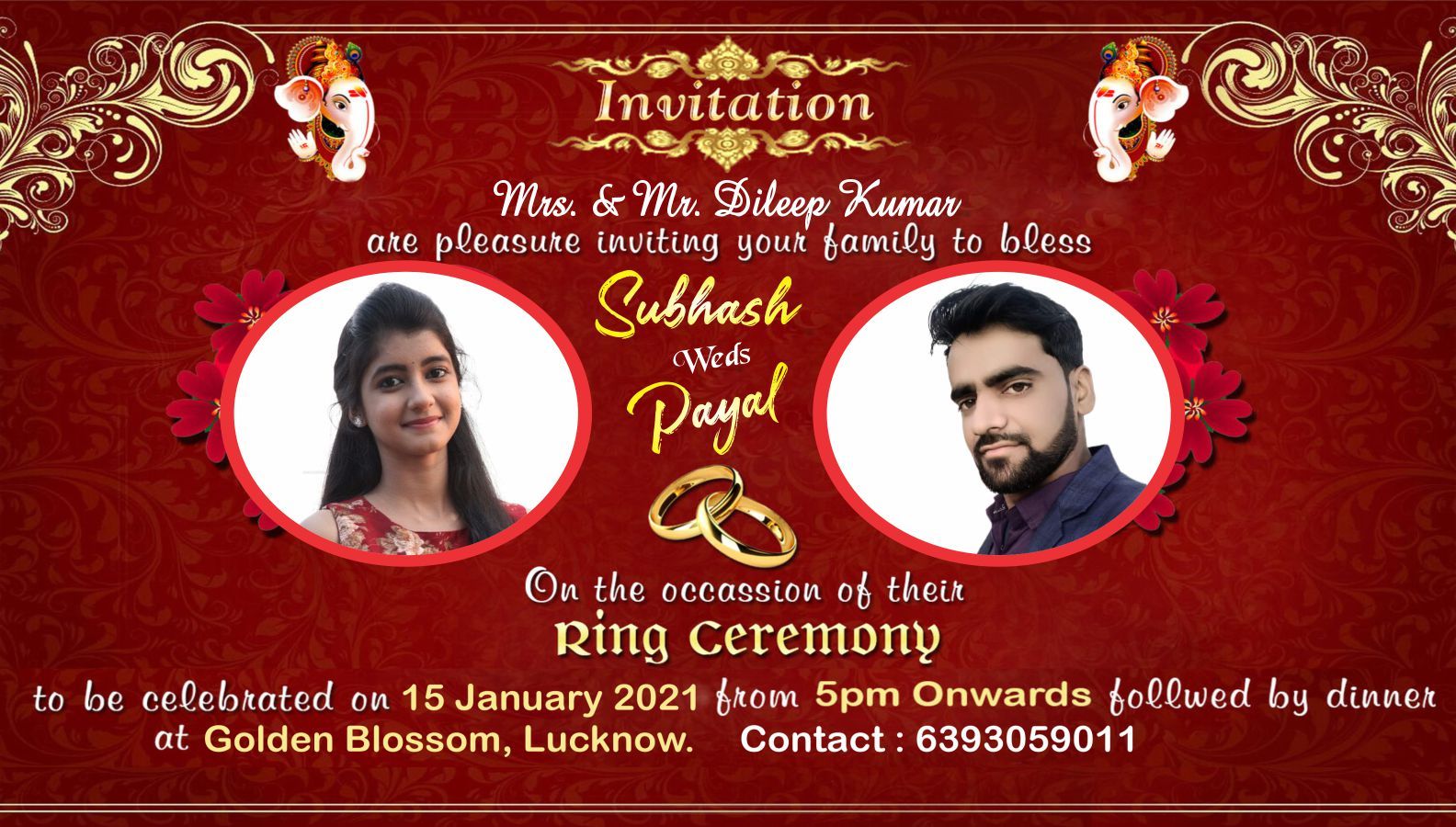 ring ceremony banner design hd