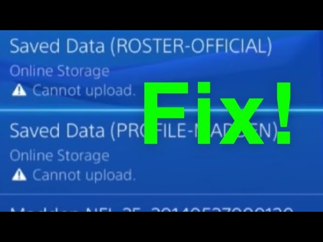 ps4 saved data cannot upload