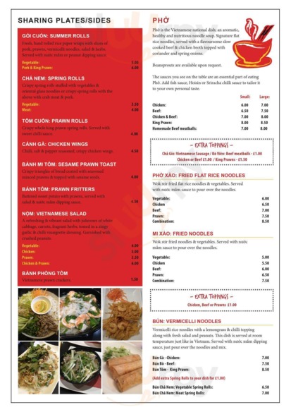 pho vietnam southampton menu