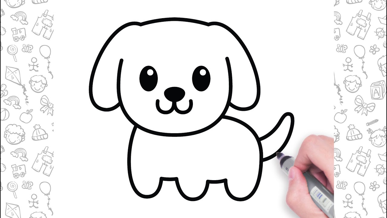 how to draw a dog for kids