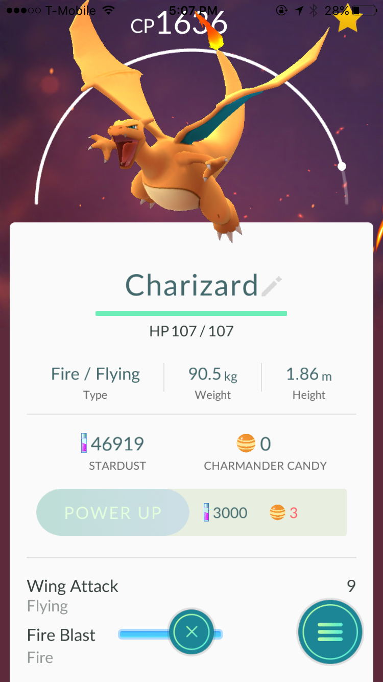 best charizard attacks pokemon go