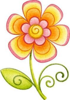 dibujos de flores con color