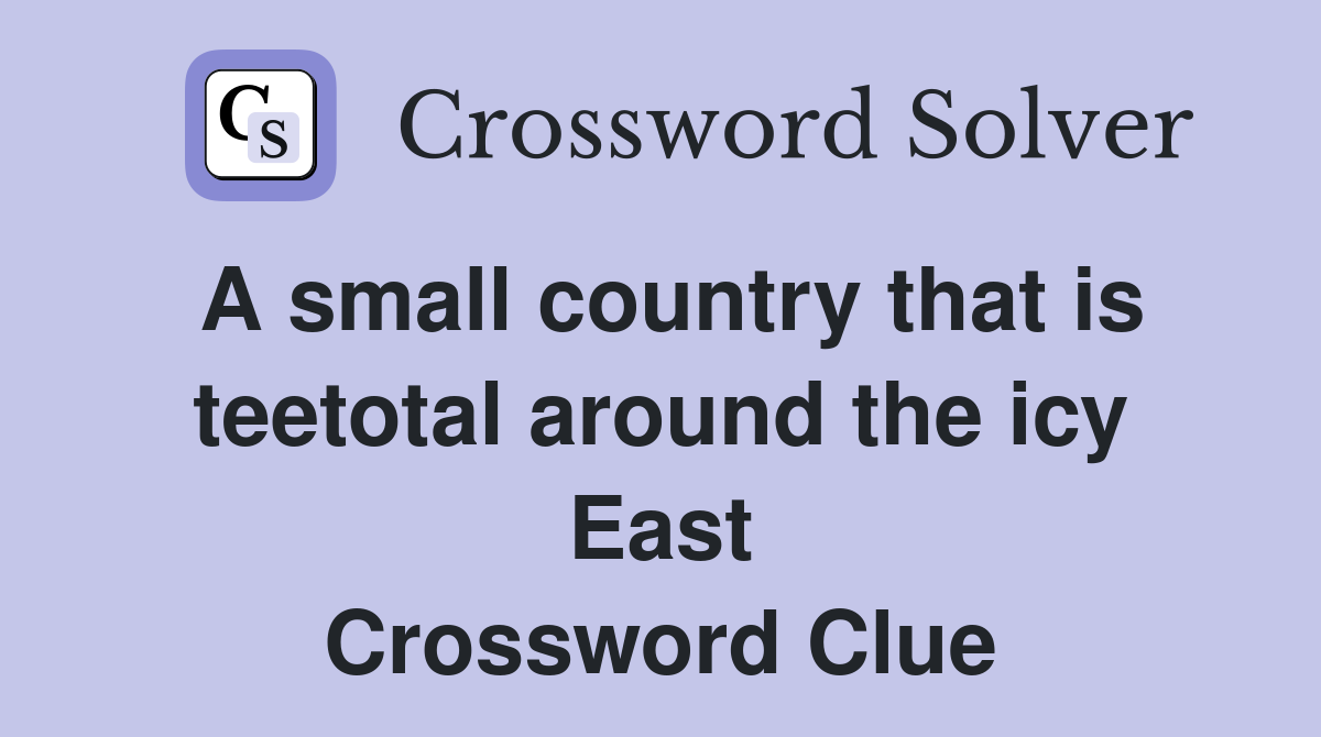 teetotal crossword