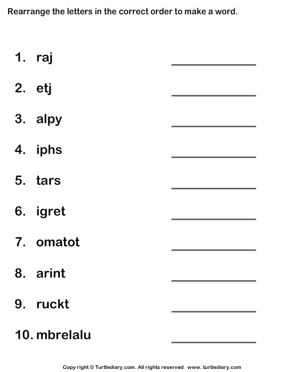 rearrange letters to form a word