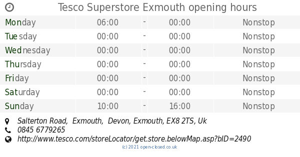 tesco opening times tomorrow