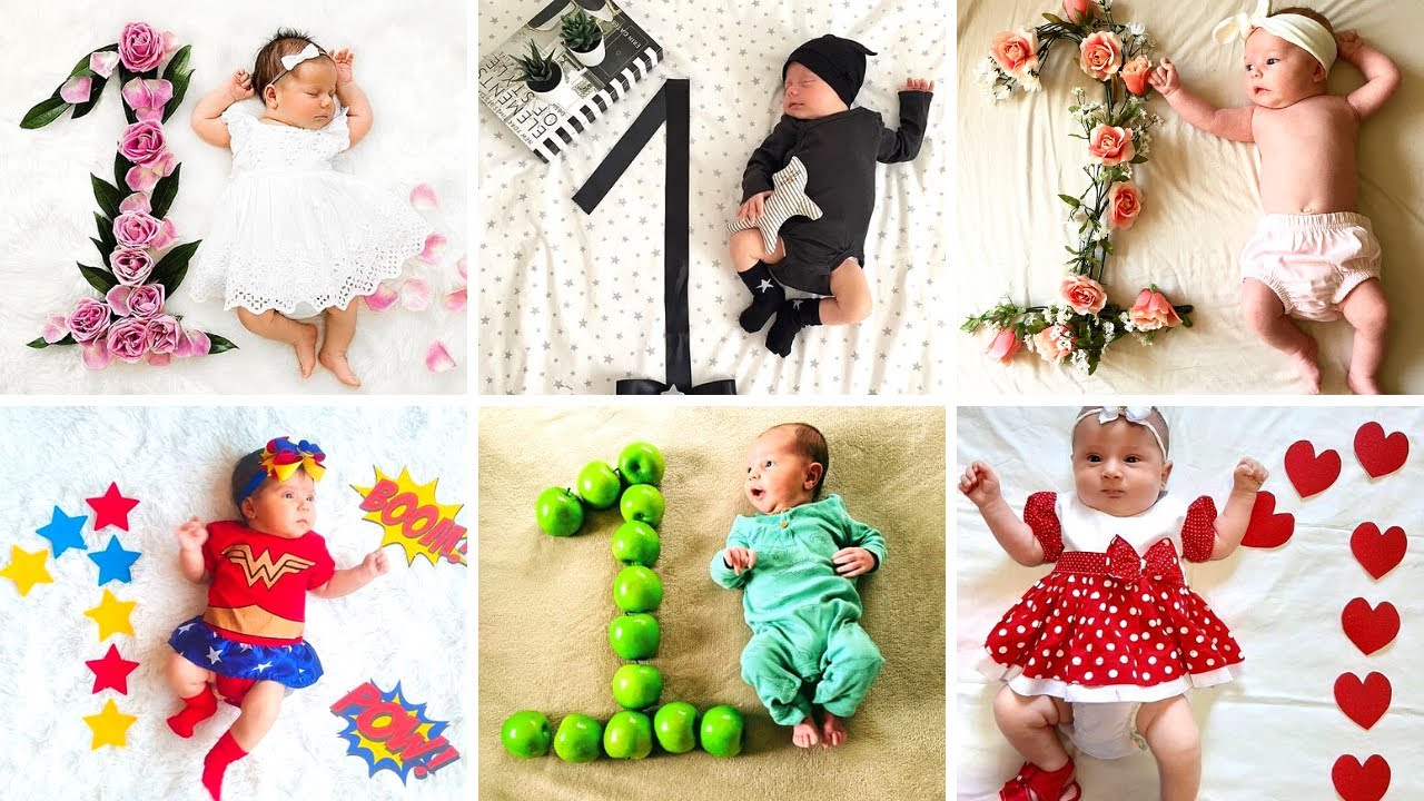 one month baby girl photoshoot ideas