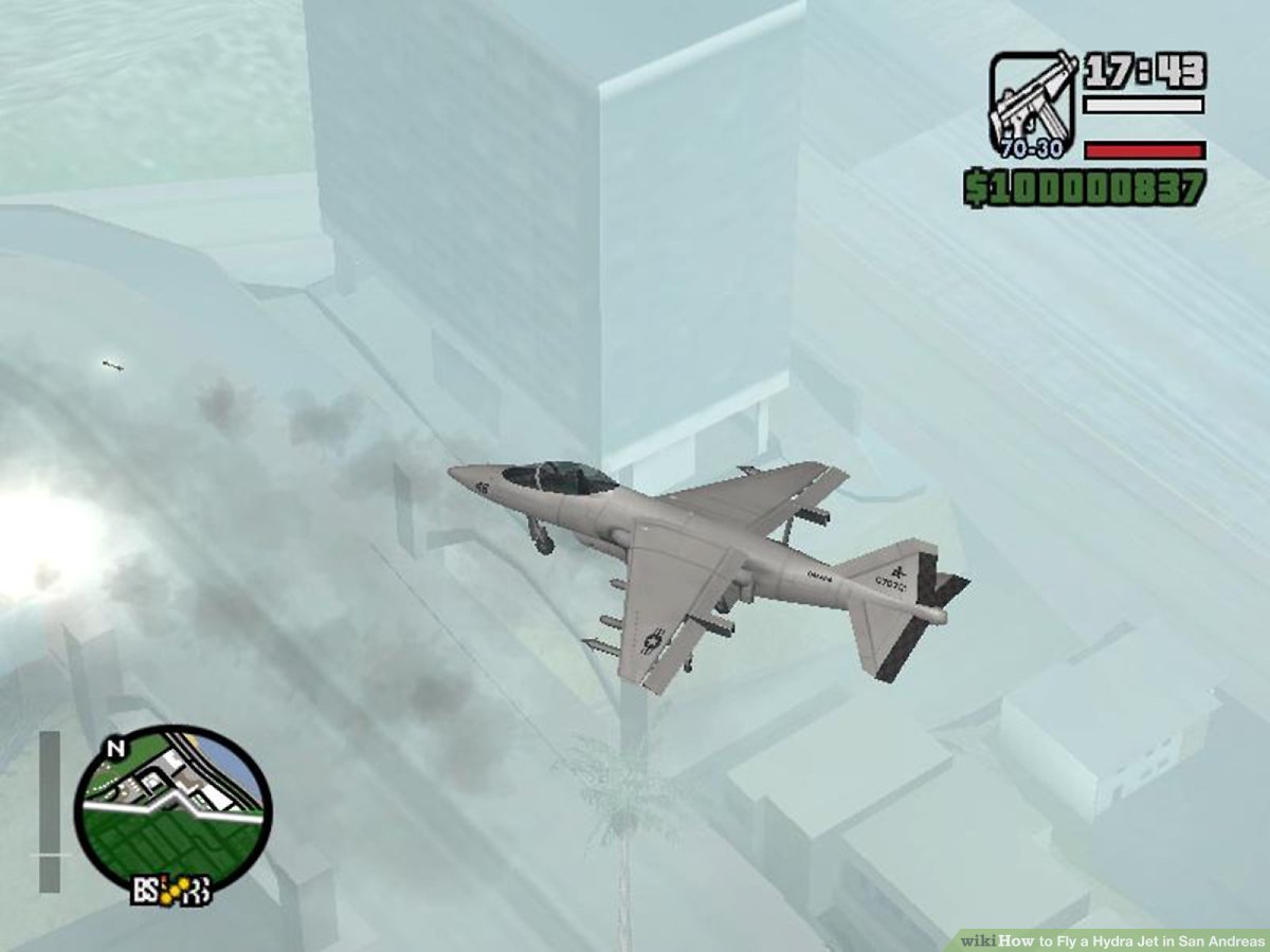 how to fly hydra in gta san andreas