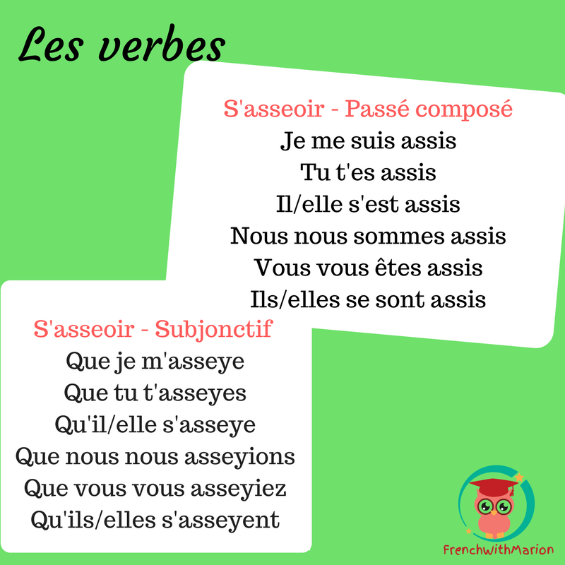 le verbe sasseoir au passé composé