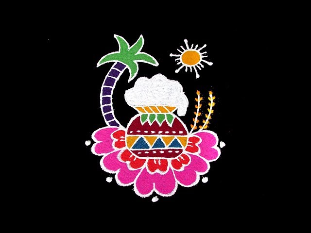 pongal kolam simple designs