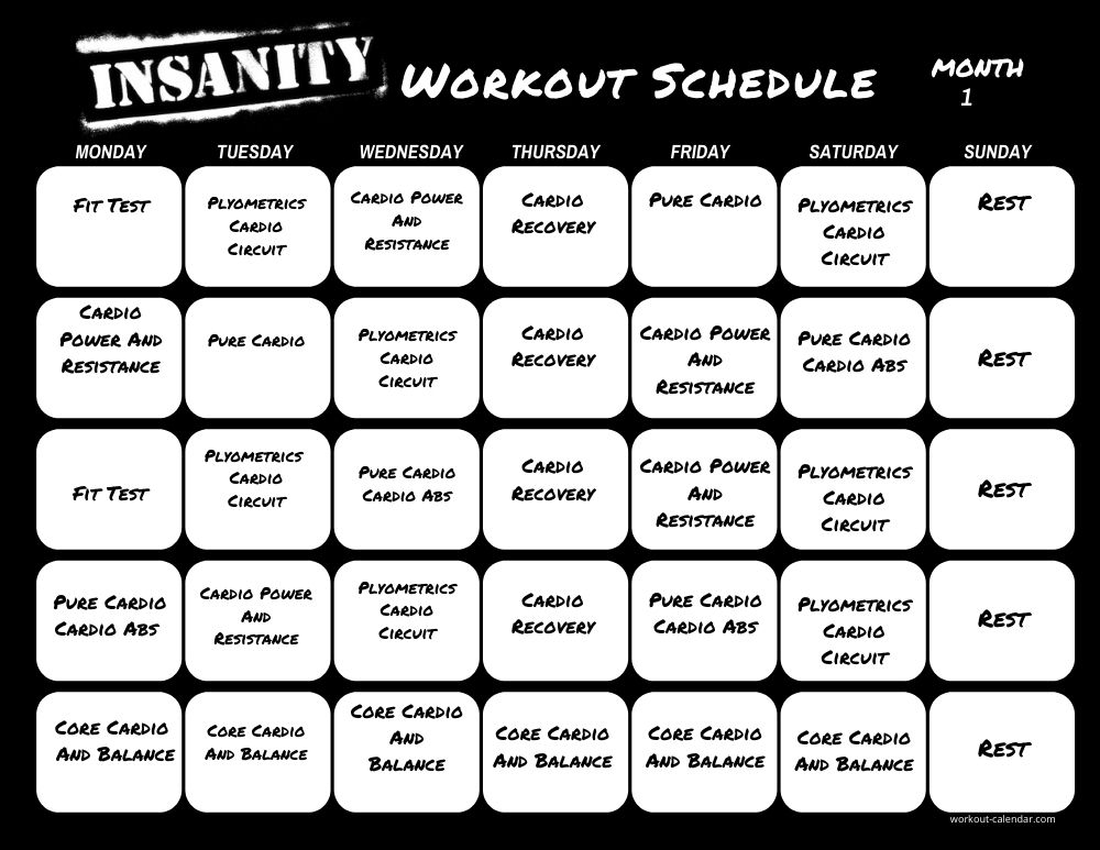 insanity workout free