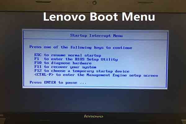 boot menu for lenovo