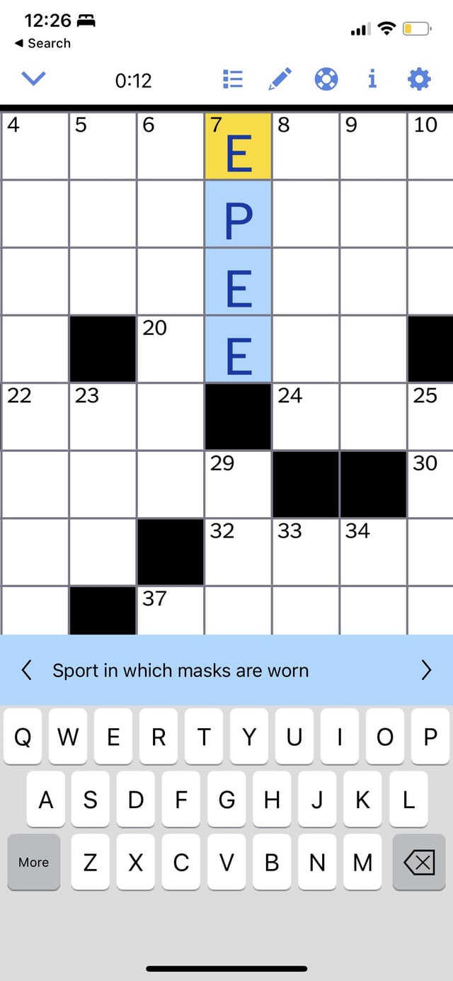 fencing sport crossword