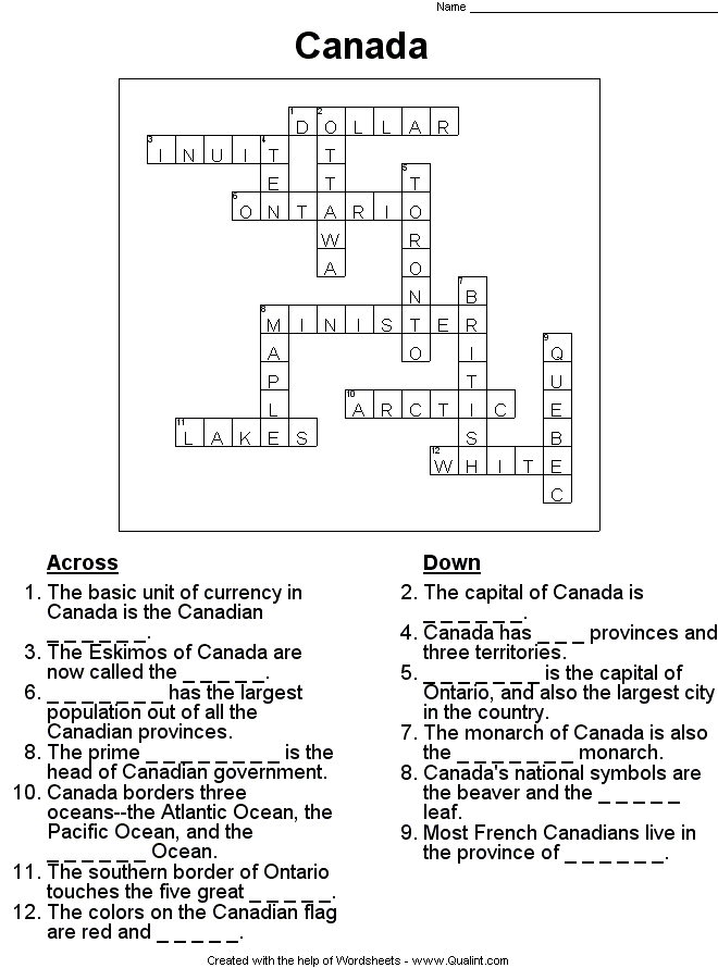 sample crossword