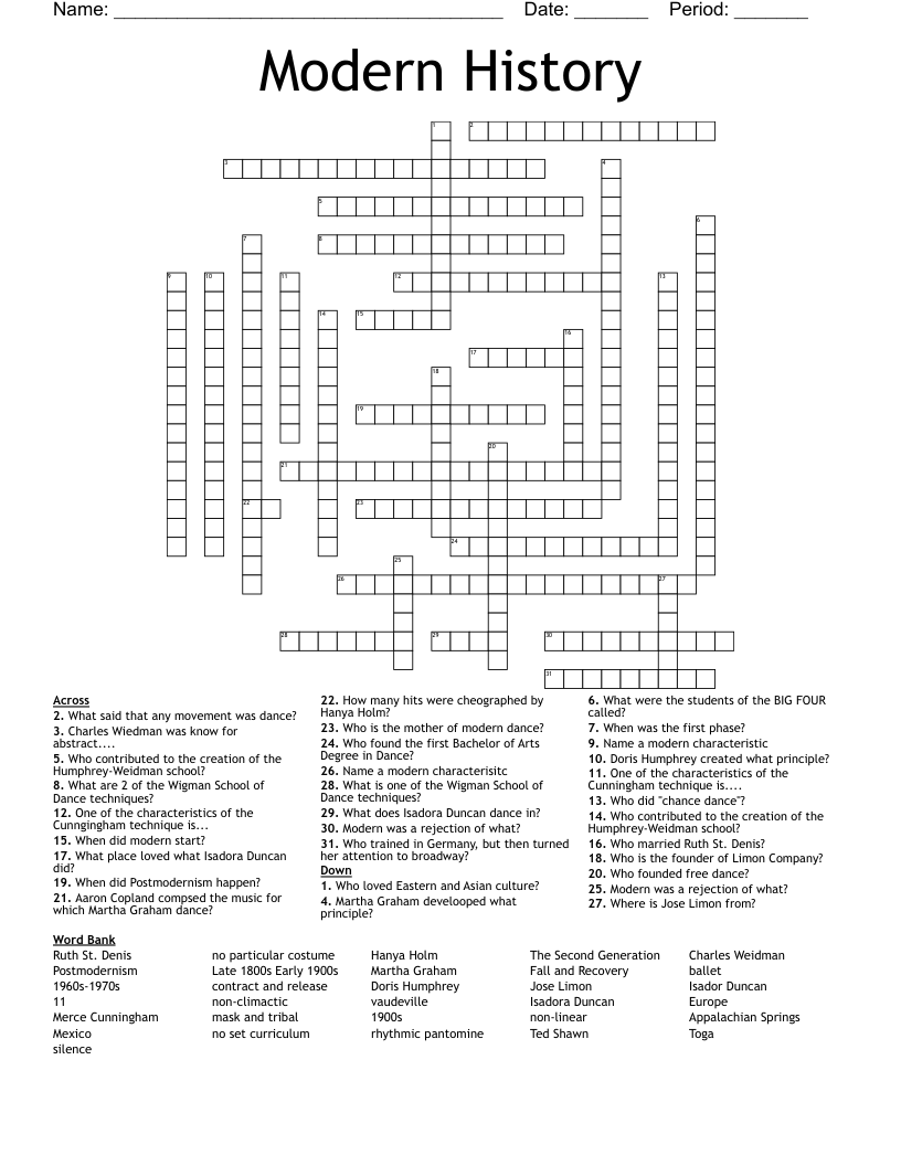 modern crossword clue