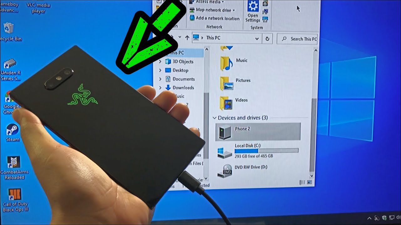 razer phone 2 connect to pc