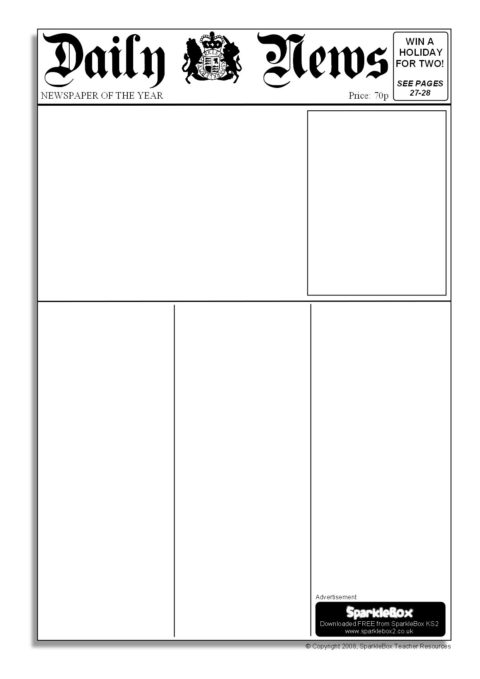 blank newspaper template