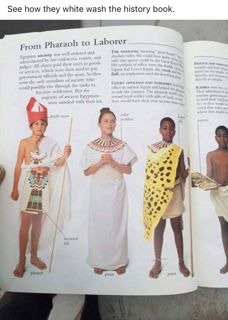 white egyptian history book meme