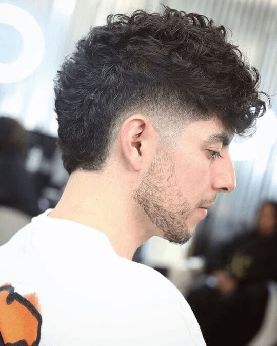 short curly hair burst fade