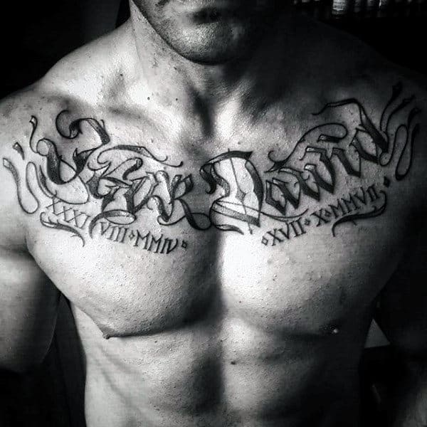 name chest tattoos