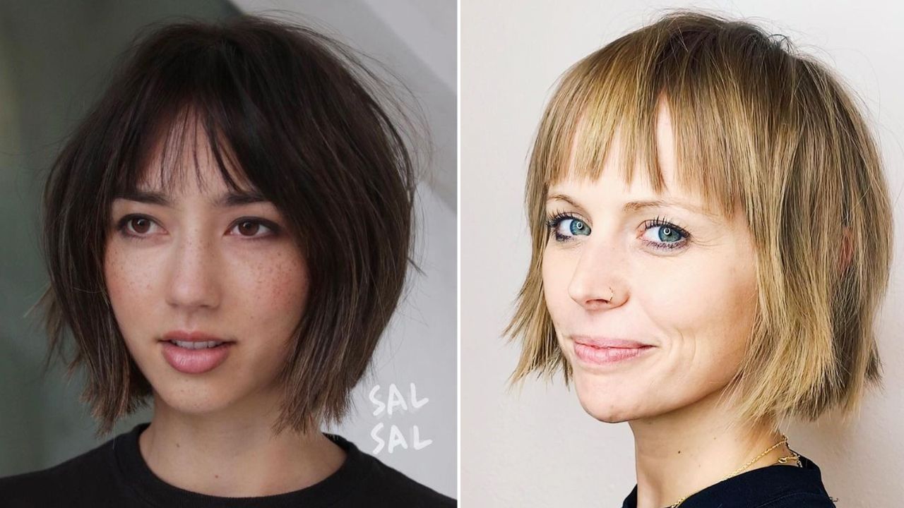 bobs for thin hair with bangs