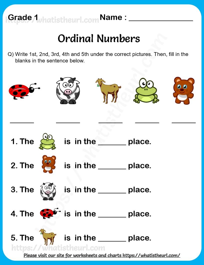 ordinal numbers exercises pdf