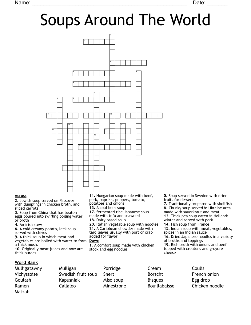 beet soup crossword clue