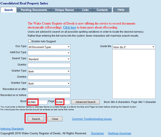 wake real estate data search