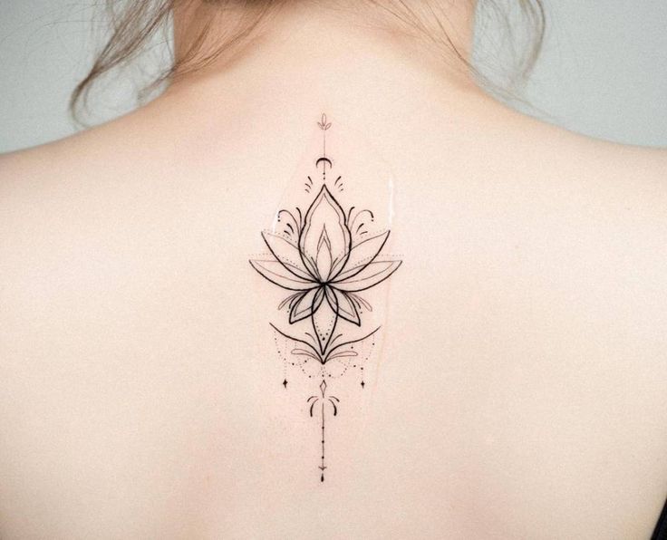 lotus back tattoo