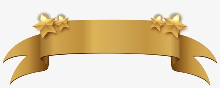 gold ribbon banner png