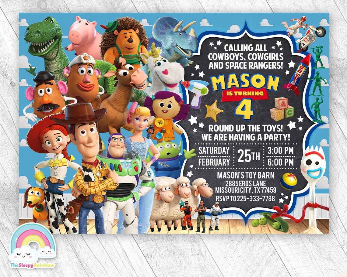 invitaciones de toy story en blanco