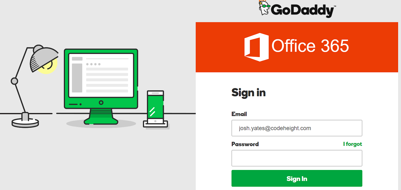 office 365 godaddy sign in