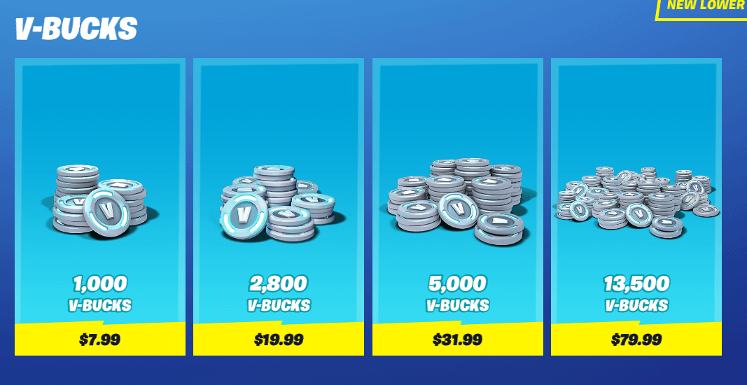 fortnite v-bucks prices uk