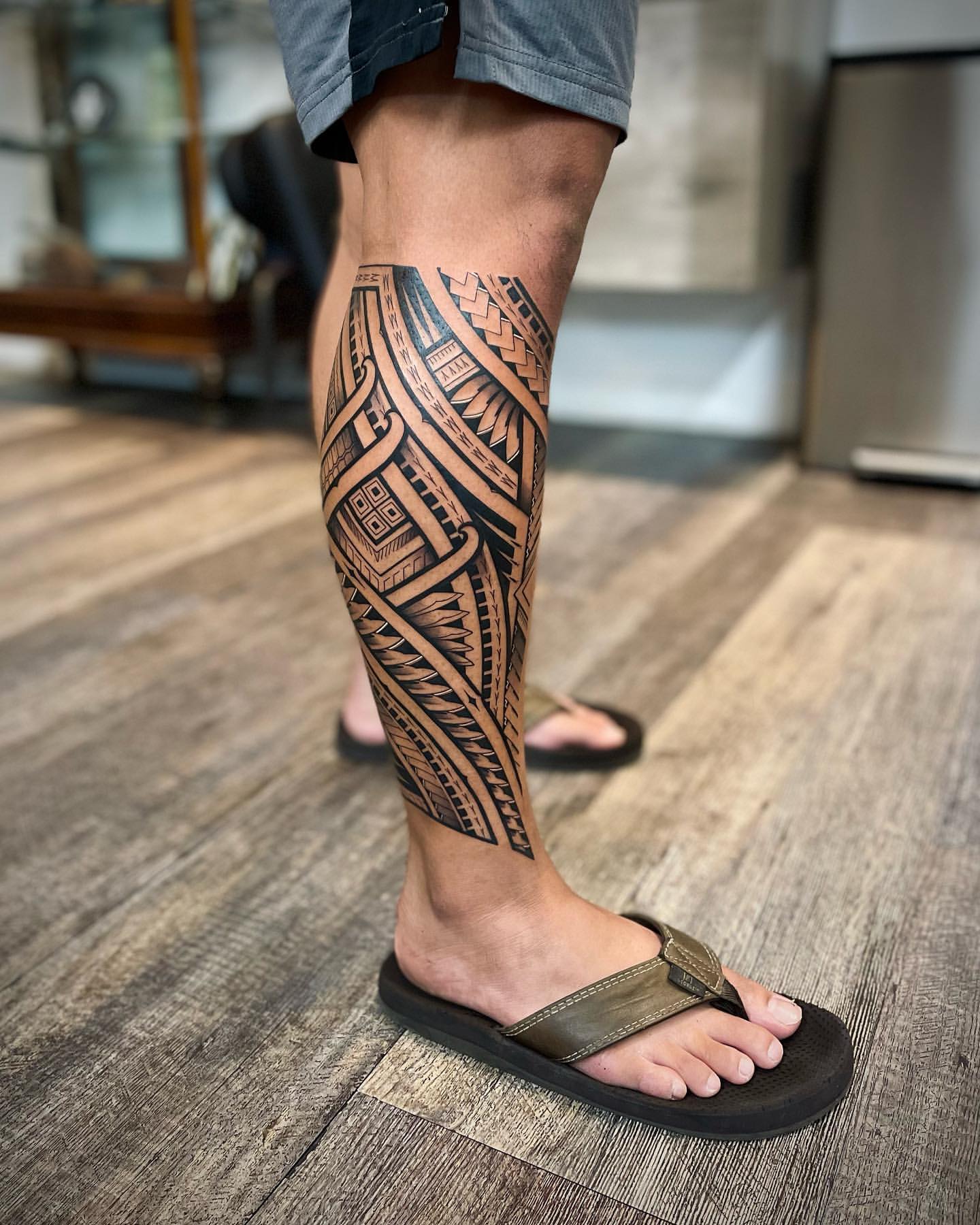 tribal tattoo on foot