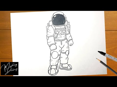 how to draw an astronaut step by step