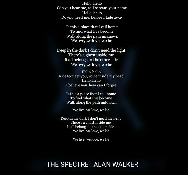 alan walker the spectre lyrics