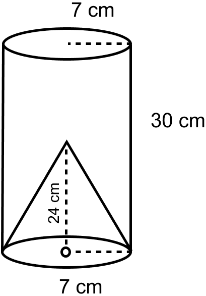 from a solid cylinder of height 7 cm