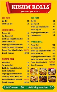 kusum rolls menu