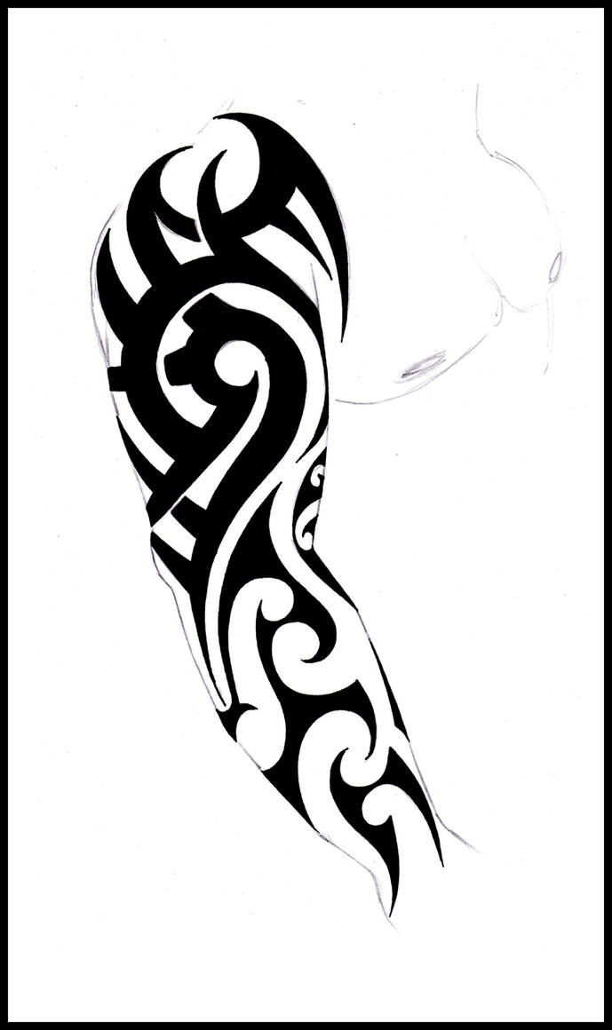 full sleeve tribal tattoo